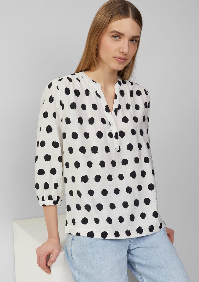 s.Oliver Langarmbluse Strukturierte Bluse aus Viskosemix Raffung von s.Oliver