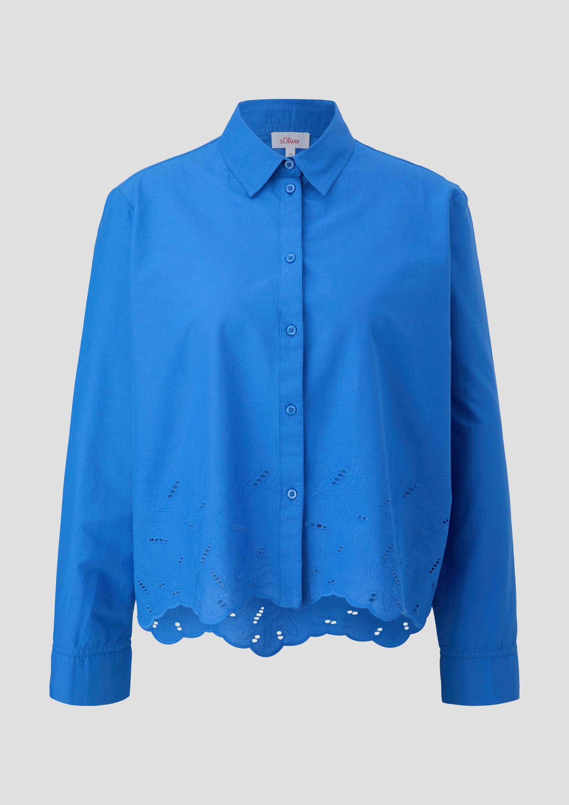 s.Oliver - Langarmbluse mit Broderie Anglaise, Damen, blau s.Oliver - Langarmbluse mit Broderie Anglaise, Damen, blau von s.Oliver