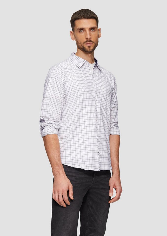 s.Oliver Langarmhemd Hemd Regular Fit: Kariertes Hemd aus Baumwollstretch mit Brusttasche von s.Oliver
