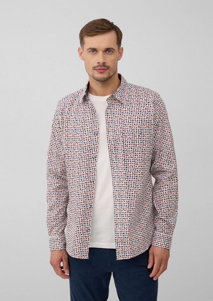 s.Oliver Langarmhemd Hemd Slim Fit: Gemustertes Hemd aus Baumwollstretch von s.Oliver