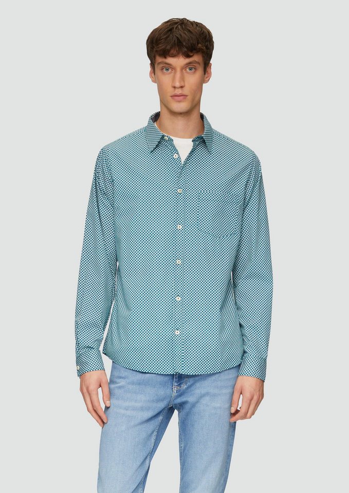 s.Oliver Langarmhemd Hemd Slim Fit: Gemustertes Hemd aus Baumwollstretch von s.Oliver