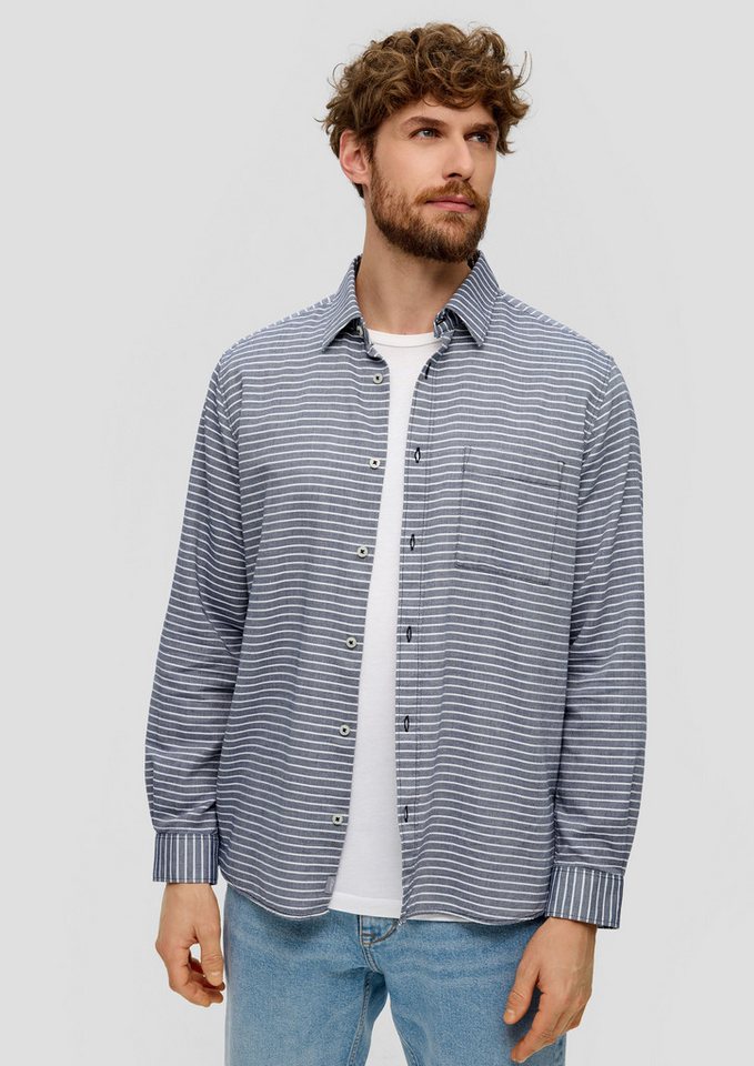 s.Oliver Langarmhemd Hemd Hemd mit seitlichem Detail am Saum von s.Oliver