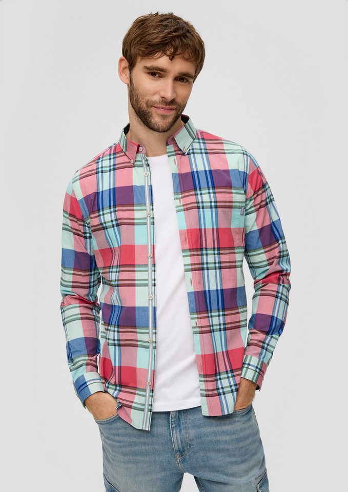 s.Oliver Langarmhemd Hemd Kariertes Hemd im Slim Fit von s.Oliver