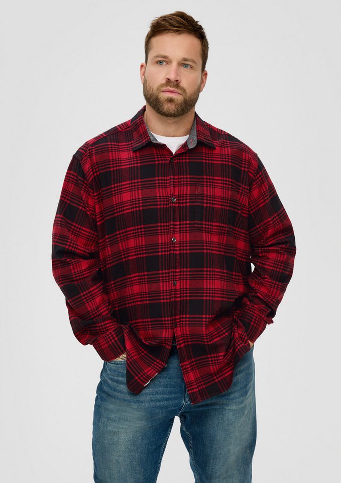 s.Oliver Langarmhemd Hemd Karohemd aus Baumwollstretch von s.Oliver