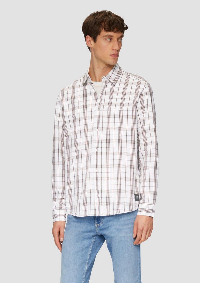 s.Oliver Langarmhemd Hemd Regular Fit: Kariertes Hemd mit Label-Patch von s.Oliver