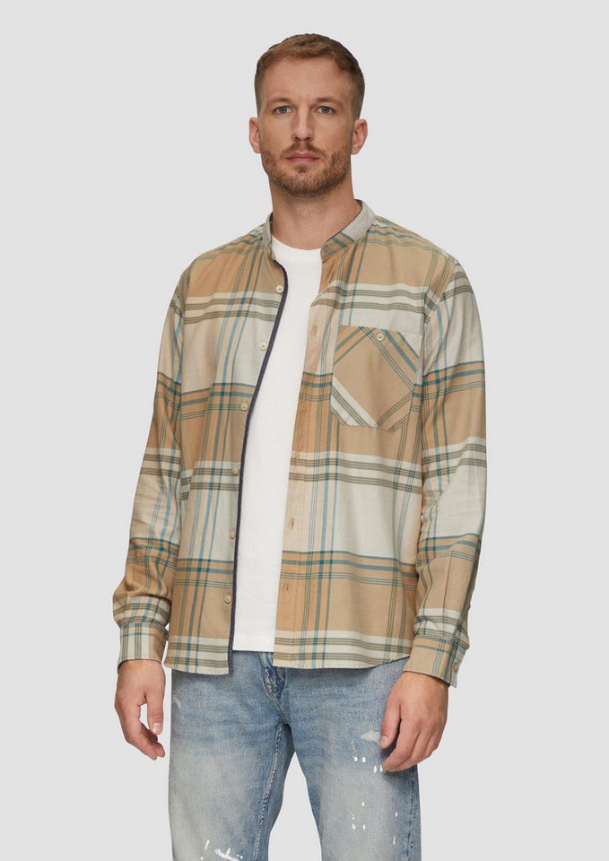 s.Oliver Langarmhemd Hemd Regular Fit: Softes Karohemd mit Stehkragen von s.Oliver