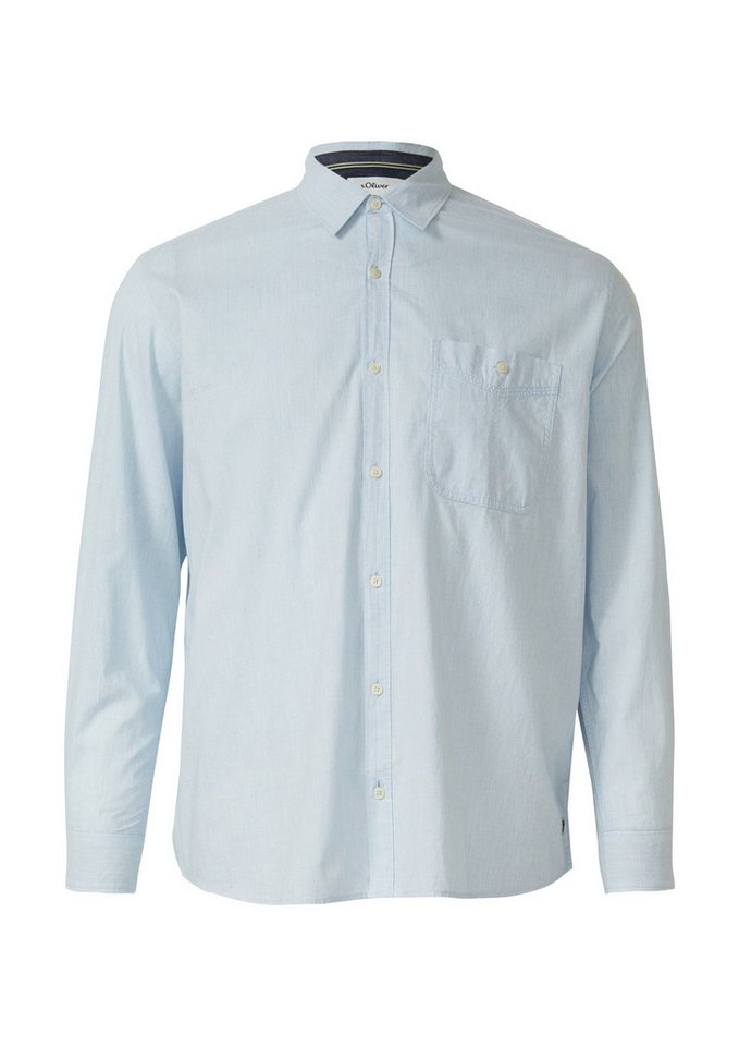 s.Oliver Langarmhemd Hemd Regular Fit: Strukturiertes Hemd mit Brusttasche von s.Oliver