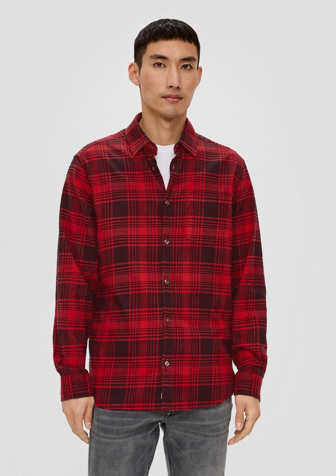 s.Oliver Langarmhemd Hemd Regular: Karohemd aus Baumwollstretch von s.Oliver