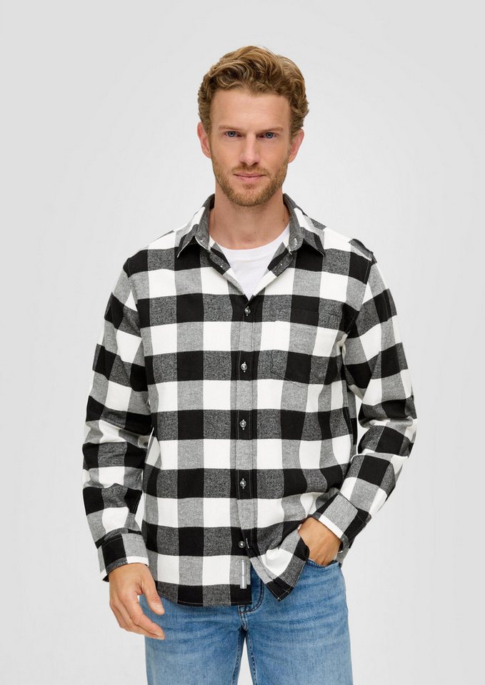 s.Oliver Langarmhemd Hemd Regular: Karohemd aus Baumwollstretch von s.Oliver