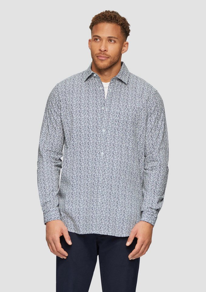 s.Oliver Langarmhemd Hemd Slim Fit: Gemustertes Hemd mit Kentkragen von s.Oliver