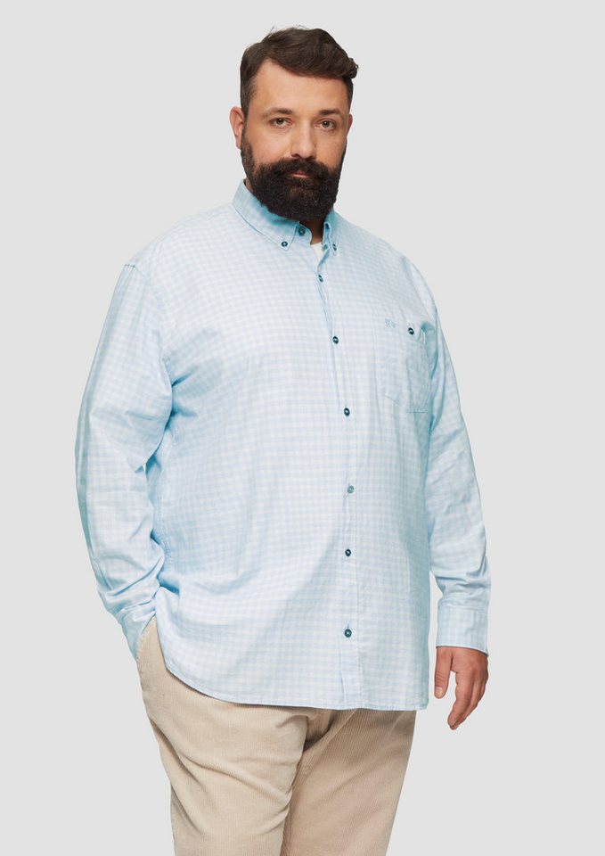 s.Oliver Langarmhemd Regular Fit: Kariertes Hemd mit Button-Down-Kragen Artwork von s.Oliver