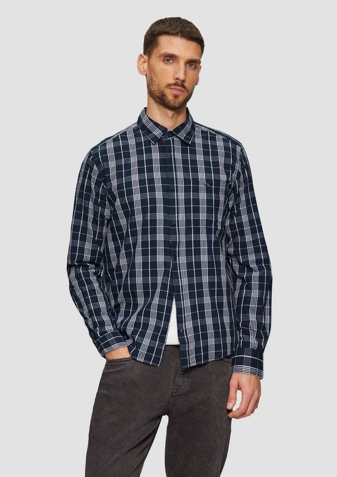 s.Oliver Langarmhemd Regular Fit: Kariertes Hemd mit Label-Patch Artwork von s.Oliver