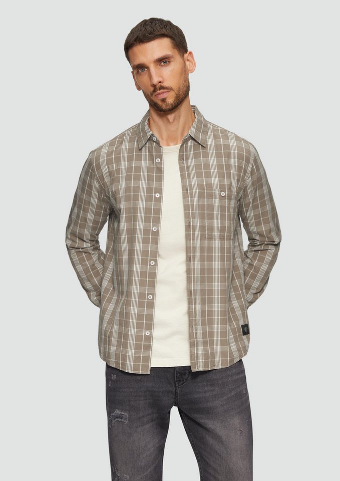 s.Oliver Langarmhemd Regular Fit: Kariertes Hemd mit Label-Patch Artwork von s.Oliver