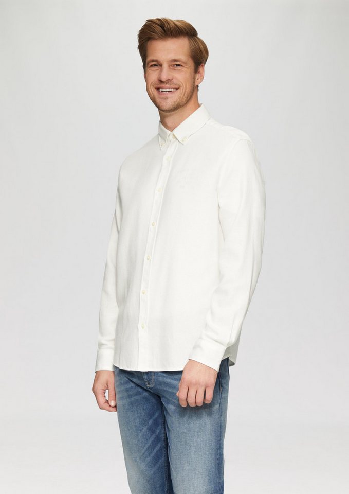 s.Oliver Langarmhemd Regular Fit: Strukturiertes Baumwollhemd mit Button-down-Kragen von s.Oliver