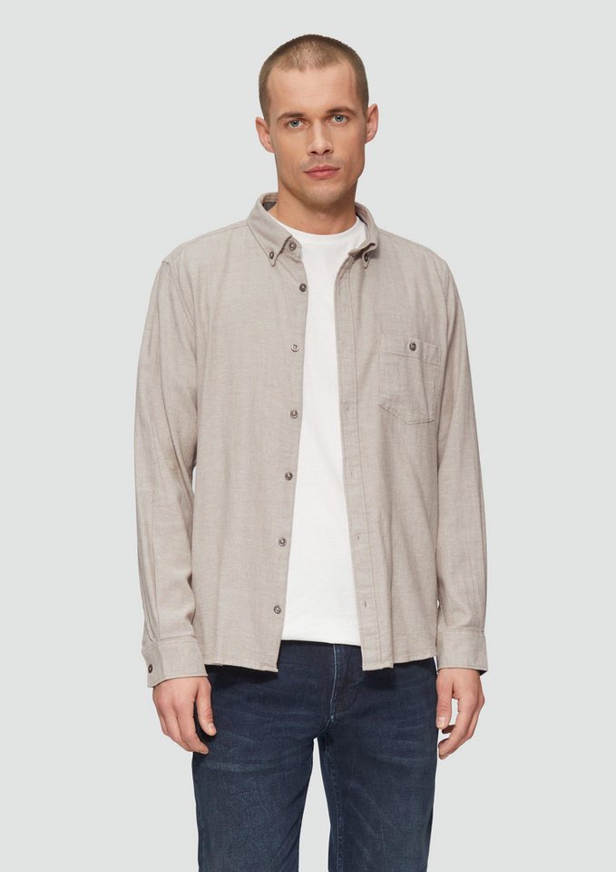 s.Oliver Langarmhemd Regular Fit: Strukturiertes Hemd mit Button-Down-Kragen von s.Oliver