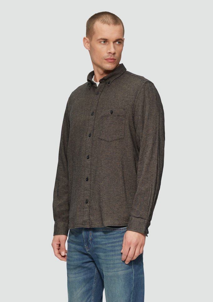 s.Oliver Langarmhemd Regular Fit: Strukturiertes Hemd mit Button-Down-Kragen von s.Oliver