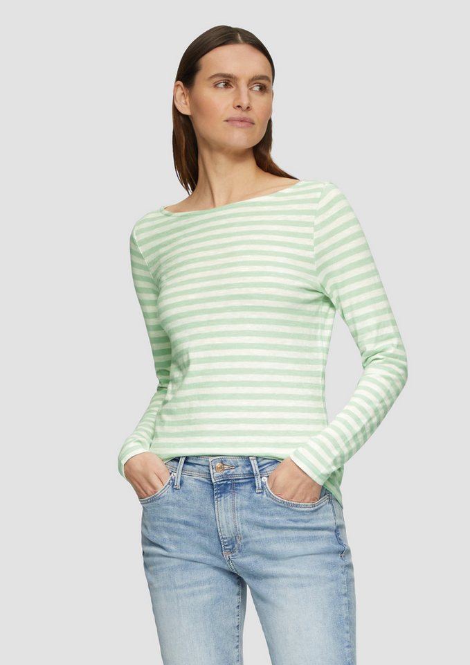 s.Oliver Langarmshirt Geringeltes Langarmshirt aus Flammgarn mit U-Boot-Ausschnitt s.Oliver Langarmshirt Geringeltes Langarmshirt aus Flammgarn mit U-Boot-Ausschnitt von s.Oliver