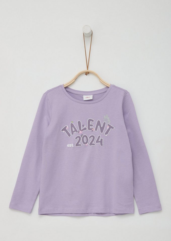 s.Oliver Langarmshirt Langarmshirt mit Frontprint Glitzer von s.Oliver