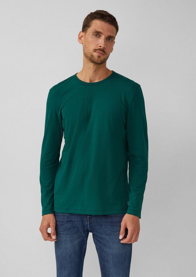 s.Oliver Langarmshirt Softes Longsleeve mit Crew Neck und Logo-Patch von s.Oliver