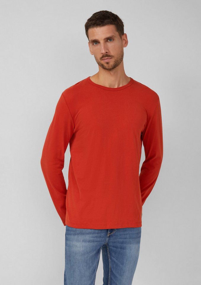 s.Oliver Langarmshirt Softes Longsleeve mit Crew Neck und Logo-Patch von s.Oliver