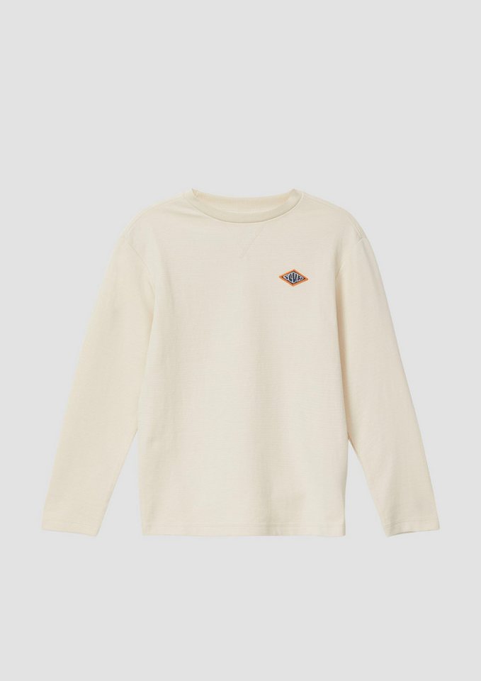 s.Oliver Langarmshirt Strukturiertes Longsleeve aus Heavy Jersey mit Patch-Detail von s.Oliver