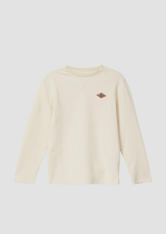 s.Oliver Langarmshirt T-Shirt Strukturiertes Longsleeve aus Heavy Jersey mit Patch-Detail von s.Oliver