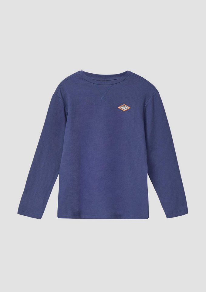 s.Oliver Langarmshirt T-Shirt Strukturiertes Longsleeve aus Heavy Jersey mit Patch-Detail von s.Oliver