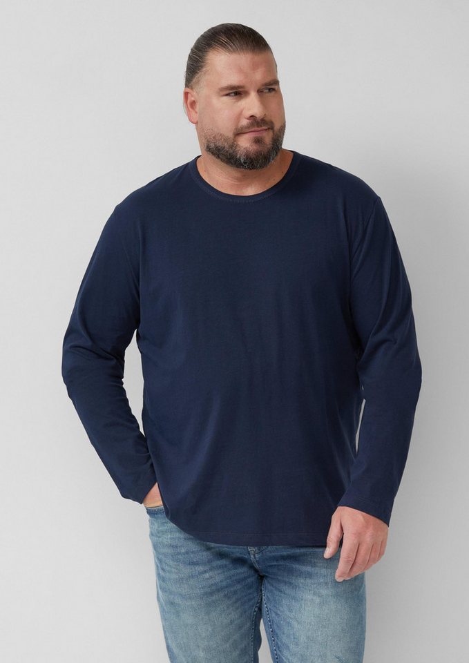 s.Oliver Langarmshirt T-Shirt Softes Longsleeve mit Crew Neck und Logo-Patch von s.Oliver