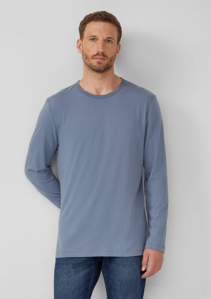 s.Oliver Langarmshirt T-Shirt Softes Longsleeve mit Crew Neck und Logo-Patch von s.Oliver
