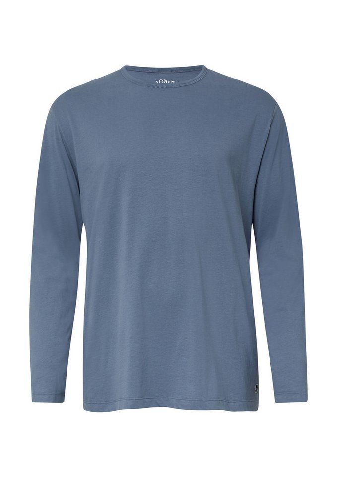 s.Oliver Langarmshirt T-Shirt Softes Longsleeve mit Crew Neck und Logo-Patch von s.Oliver