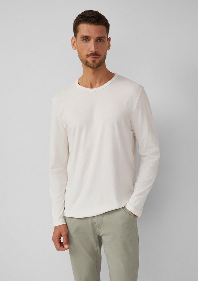 s.Oliver Langarmshirt T-Shirt Softes Longsleeve mit Crew Neck und Logo-Patch von s.Oliver