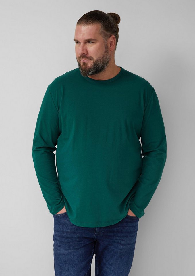 s.Oliver Langarmshirt T-Shirt Softes Longsleeve mit Crew Neck und Logo-Patch von s.Oliver