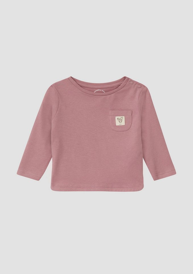 s.Oliver Langarmshirt T-Shirt Unisex T-Shirt mit Brusttasche und Label-Patch von s.Oliver