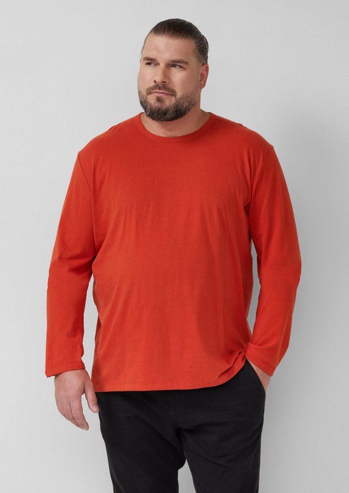 s.Oliver Langarmshirt T-Shirt Softes Longsleeve mit Crew Neck und Logo-Patch von s.Oliver