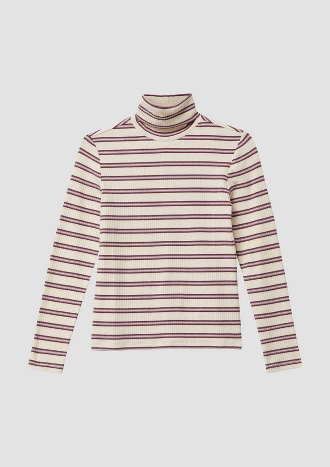 s.Oliver Langarmshirt T-Shirt Geripptes Longsleeve im Slim Fit mit Rollkragen und Streifenmuster von s.Oliver