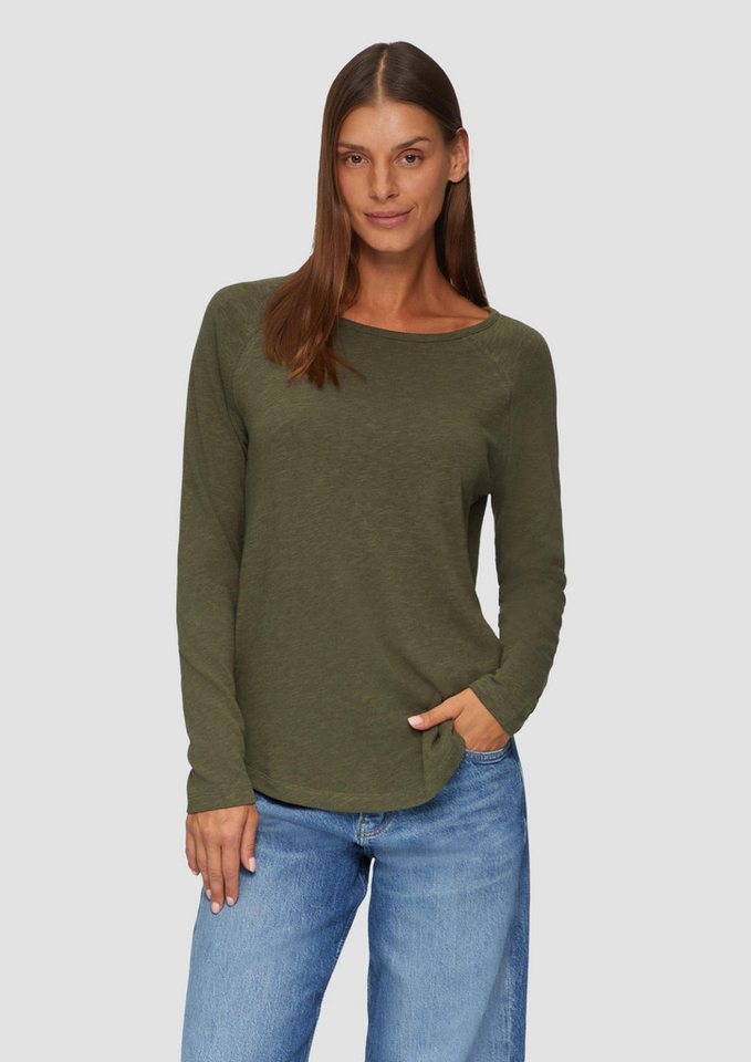 s.Oliver Langarmshirt T-Shirt Langarmshirt mit Flammgarnstruktur und Raglanärmeln von s.Oliver