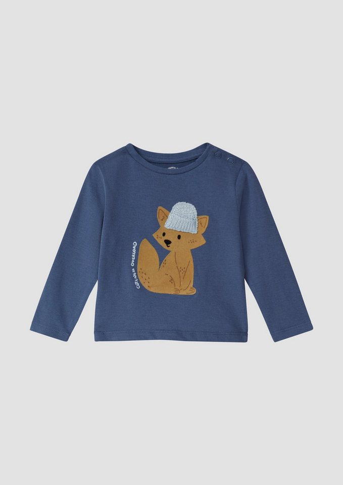 s.Oliver Langarmshirt T-Shirt Langarmshirt mit Flockprint und Applikation von s.Oliver