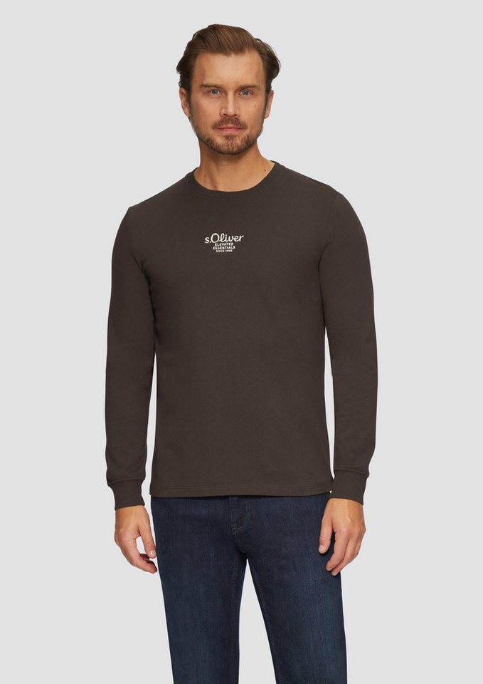 s.Oliver Langarmshirt T-Shirt Langarmshirt mit Logo-Stickerei von s.Oliver