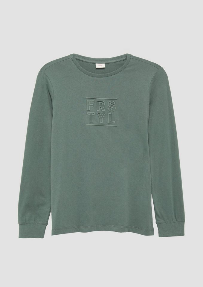 s.Oliver Langarmshirt T-Shirt Langarmshirt mit gummiertem Frontprint von s.Oliver