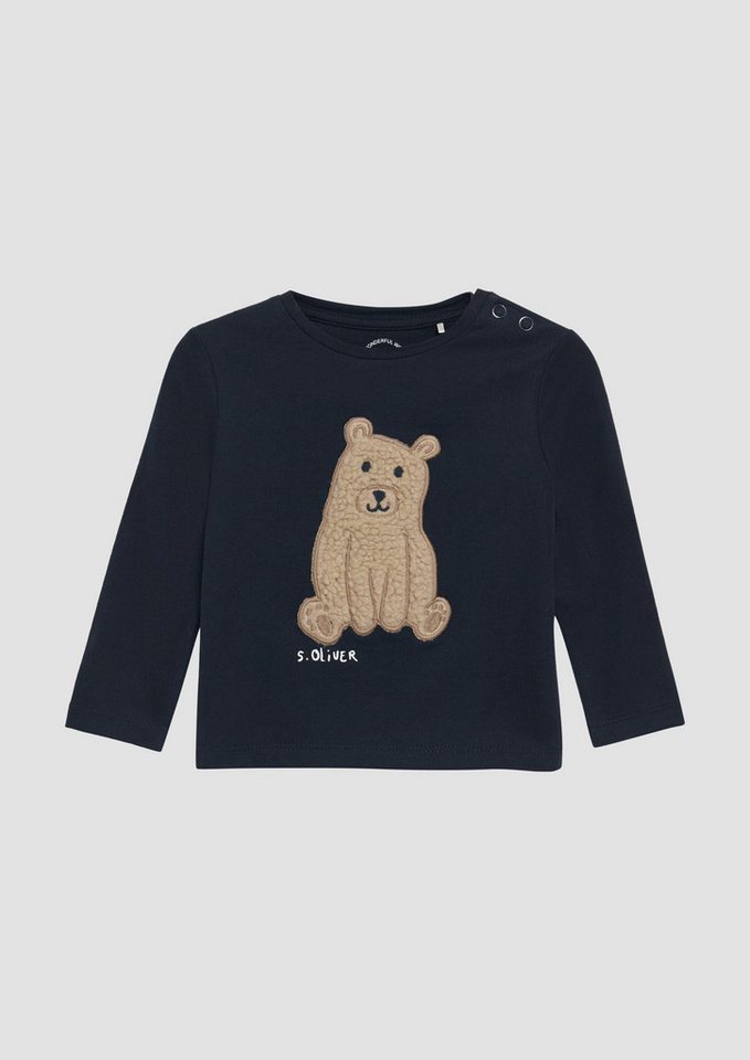 s.Oliver Langarmshirt T-Shirt Longsleeve mit Teddy-Applikation von s.Oliver