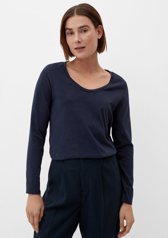 s.Oliver Langarmshirt T-Shirt Longsleeve mit U-Ausschnitt von s.Oliver