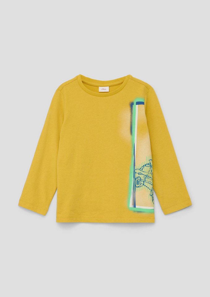 s.Oliver Langarmshirt T-Shirt Longsleeve mit umlaufendem Print von s.Oliver