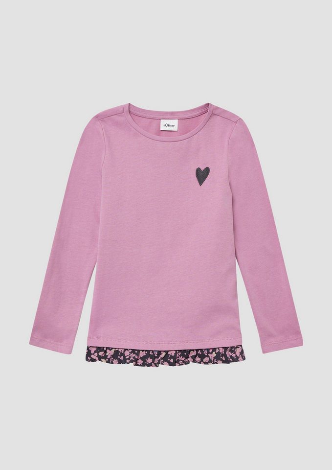 s.Oliver Langarmshirt T-Shirt Shirt im A-Shape mit Rüschen am Saum von s.Oliver