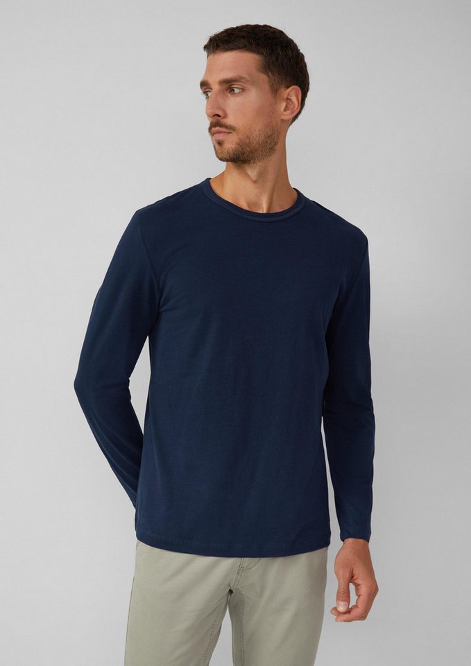 s.Oliver Langarmshirt T-Shirt Softes Longsleeve mit Crew Neck und Logo-Patch von s.Oliver