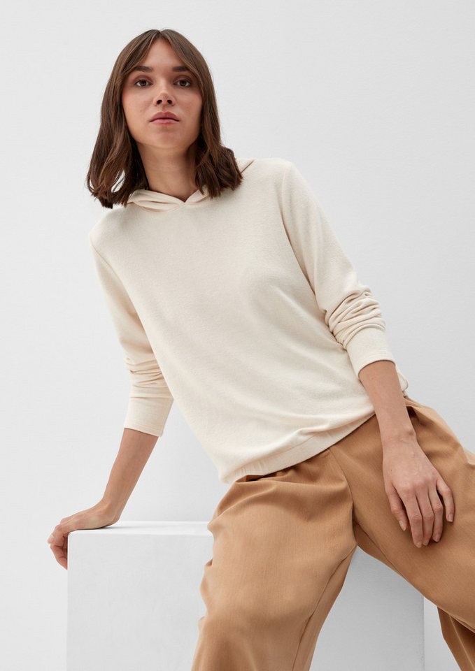 s.Oliver Langarmshirt T-Shirt Strick-Hoodie mit elastischem Bund von s.Oliver