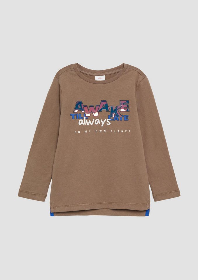 s.Oliver Langarmshirt T-Shirt Weiches Longsleeve mit changierendem Effekt-Print von s.Oliver