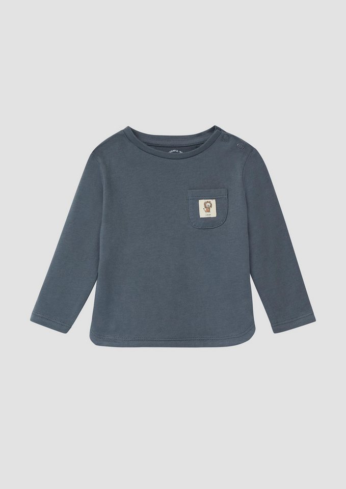 s.Oliver Langarmshirt Unisex T-Shirt mit Brusttasche und Label-Patch von s.Oliver