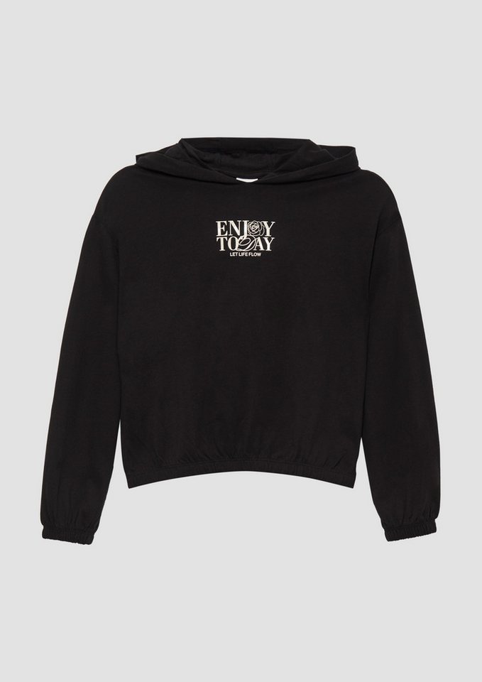 s.Oliver Langarmshirt Weiches Kapuzen-Langarmshirt im Boxy-Fit Artwork s.Oliver Langarmshirt Weiches Kapuzen-Langarmshirt im Boxy-Fit Artwork von s.Oliver