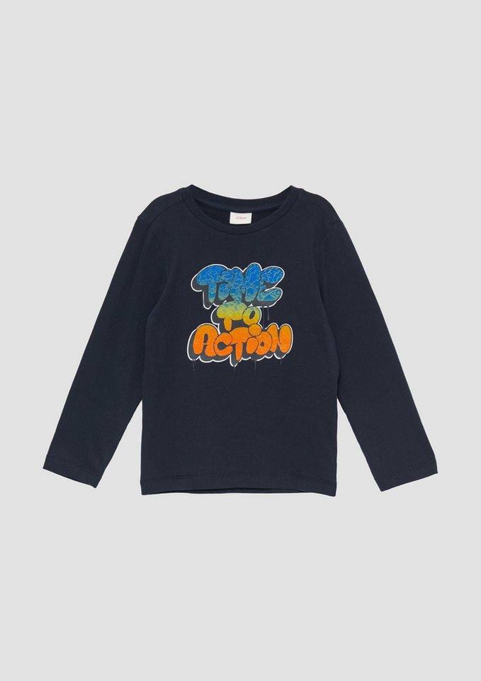 s.Oliver Langarmshirt Weiches Longsleeve mit strukturiertem Grafik-Print Artwork s.Oliver Langarmshirt Weiches Longsleeve mit strukturiertem Grafik-Print Artwork von s.Oliver