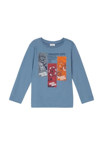 s.Oliver Langarmshirt aus Baumwolle mit Frontprint hellblau 140 von s.Oliver
